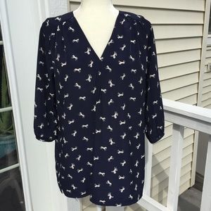 Honey Punch horse theme polyester Top